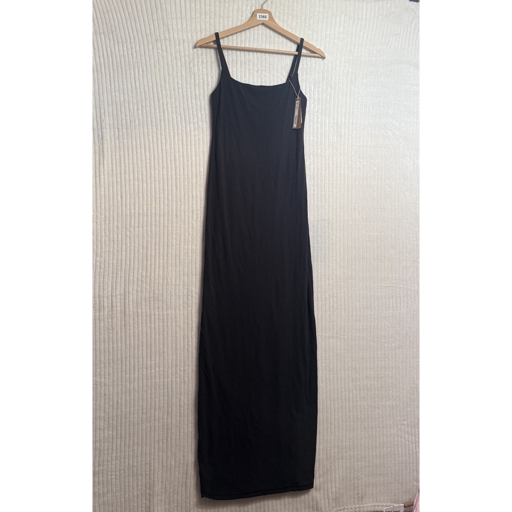 SKIMS Black Slim Slip Maxi Dress